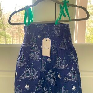 Classic Prep Navy Sailboat Print Kids Bottoms